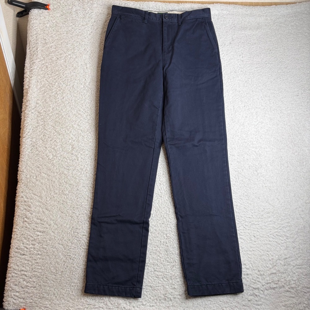 J.Crew Cabin Pant Mens 30x34 (32) Navy Blue Flannel Lined Plaid Chino Trousers